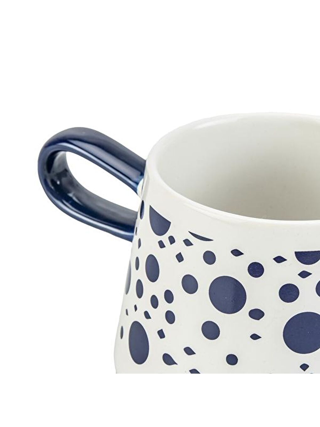 Siyah Kitchen Puantiyeli Kupa - Lacivert / Beyaz - 390 ml-3