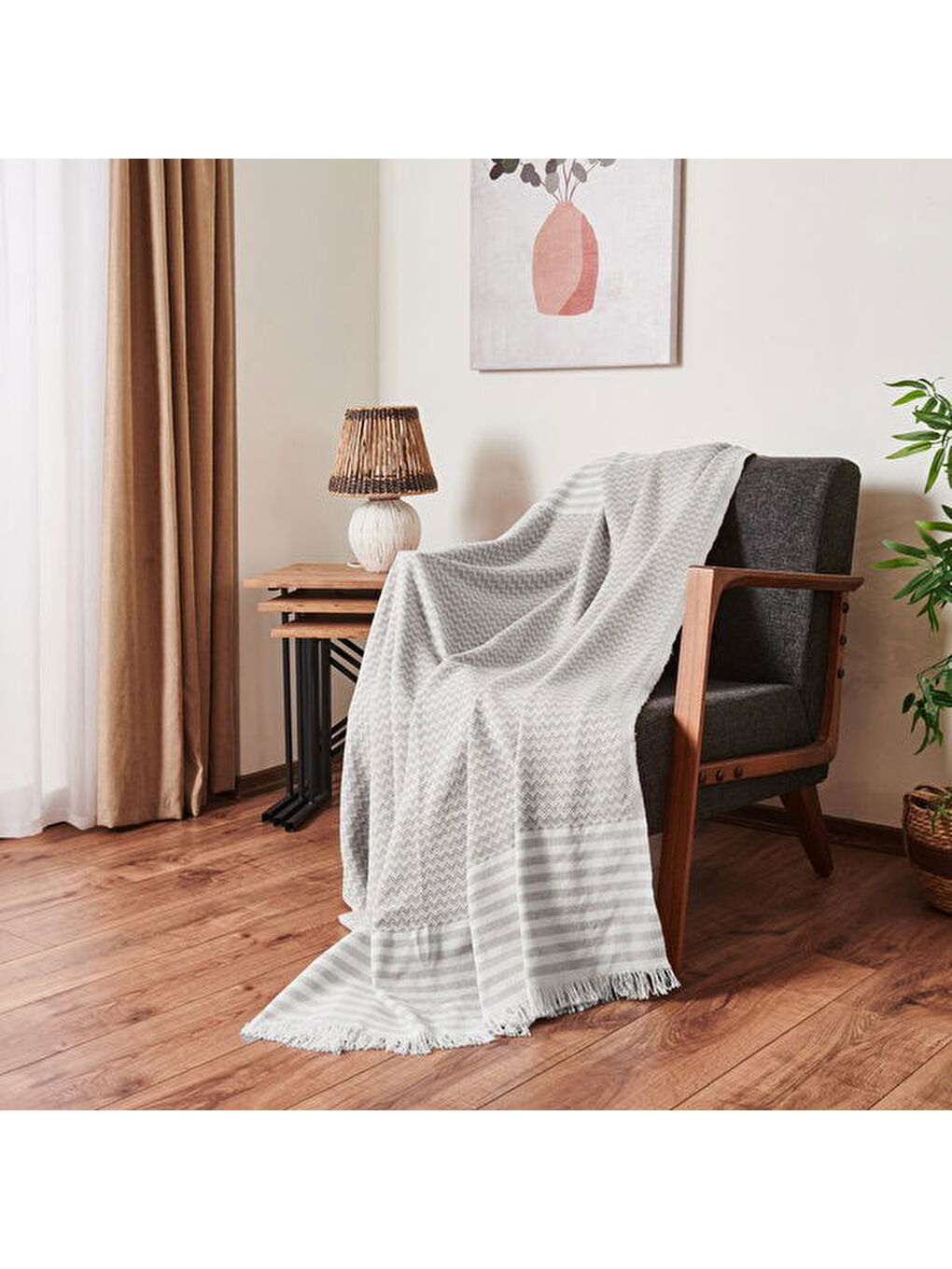 Evidea Soft Koltuk Örtüsü - Gri - 180x210 cm