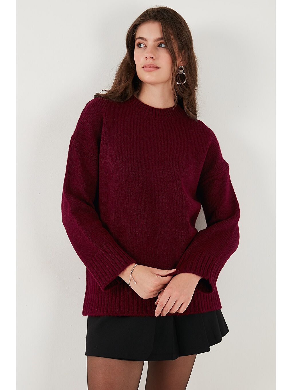 Kırmızı Regular Fit Bisiklet Yaka Basic 2'li Paket Triko Kazak 4616213S2-2