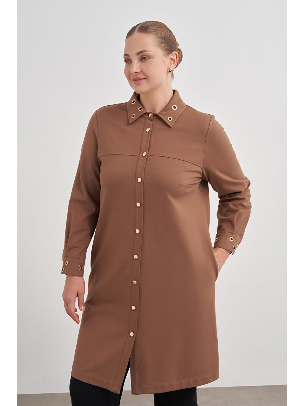 Kahverengi 18667112 Kuşgözü Detaylı Kap-1