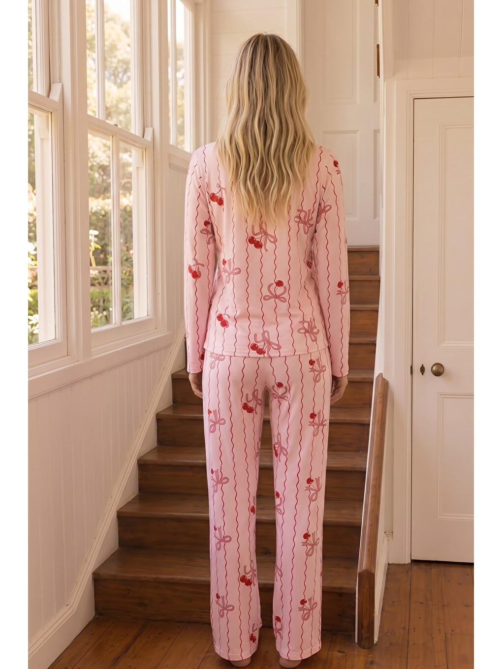Pembe Desenli Termal Kumaşlı Ultra Soft Yumuşak Örme Pijama Takımı-2