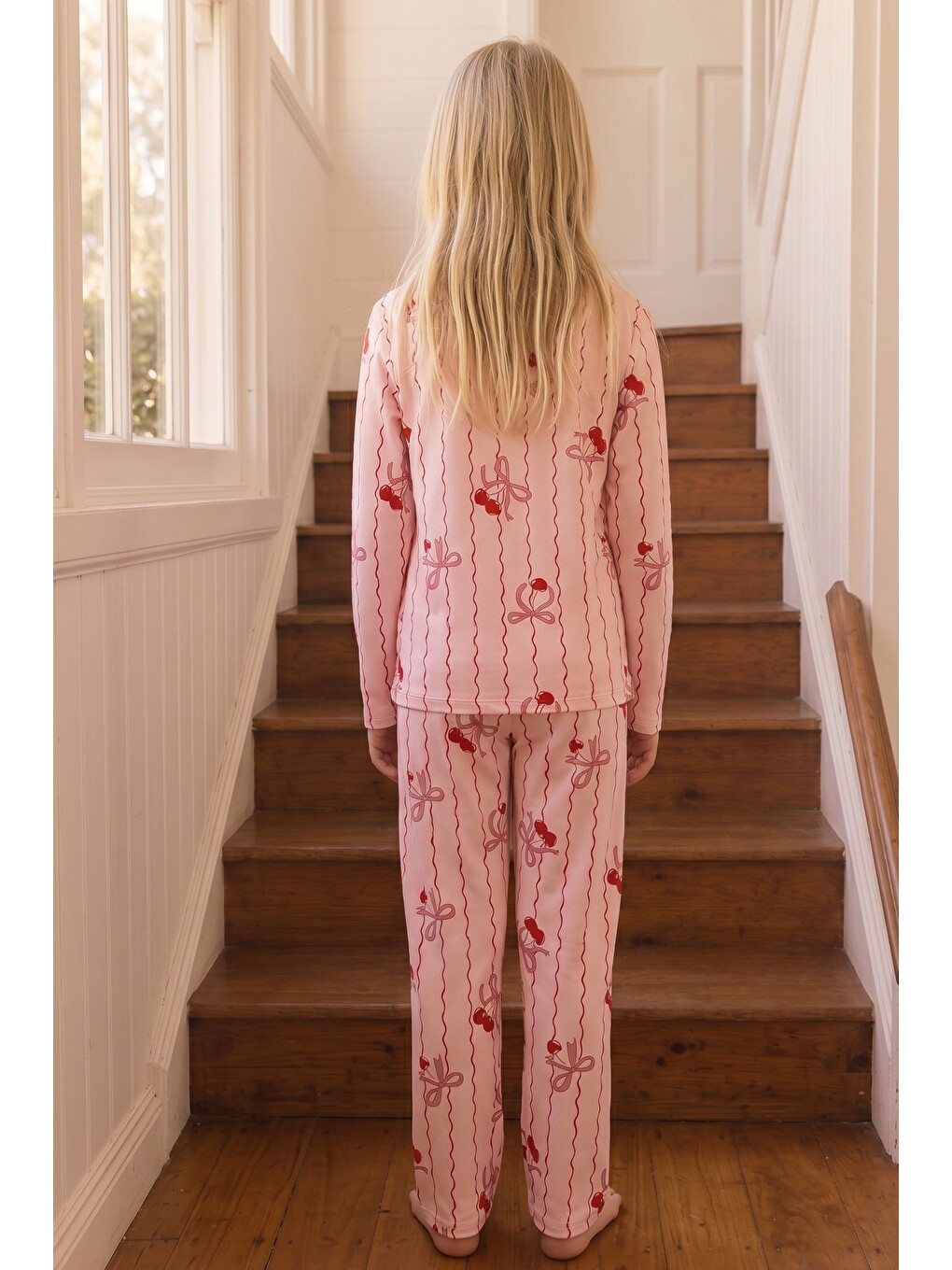 Pembe Desenli Termal Kumaşlı Ultra Soft Yumuşak Örme Pijama Takımı-4
