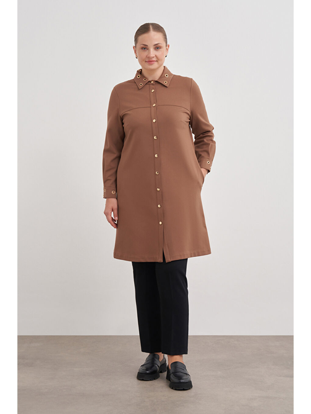 Kahverengi 18667112 Kuşgözü Detaylı Kap-2