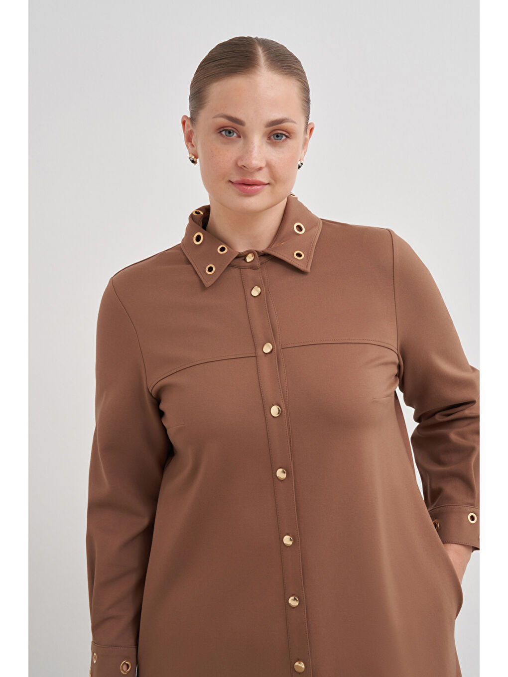 Kahverengi 18667112 Kuşgözü Detaylı Kap-4