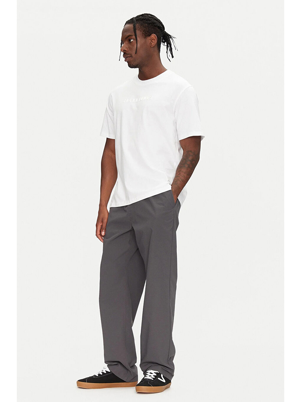 Beyaz Core Jcorecharge % 100 Pamuk Relaxed Fit Logolu Tişört 12273070-1