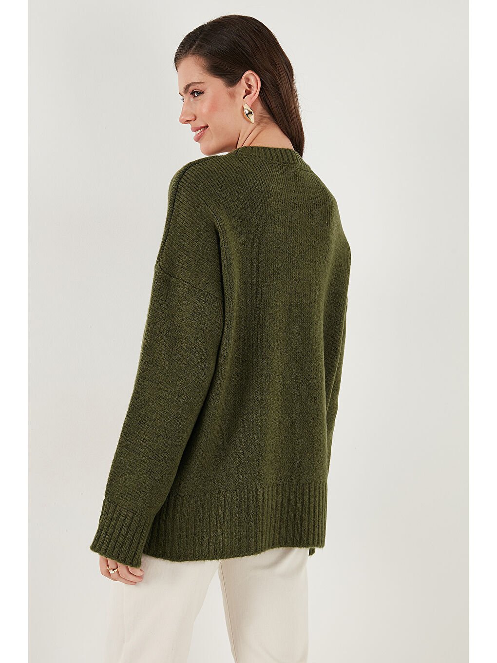 Haki Regular Fit Bisiklet Yaka Basic 2'li Paket Triko Kazak 4616213S2-4