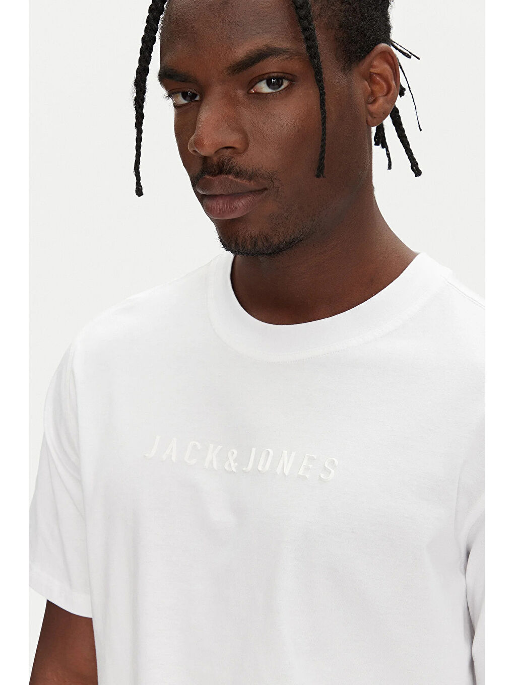 Beyaz Core Jcorecharge % 100 Pamuk Relaxed Fit Logolu Tişört 12273070-2