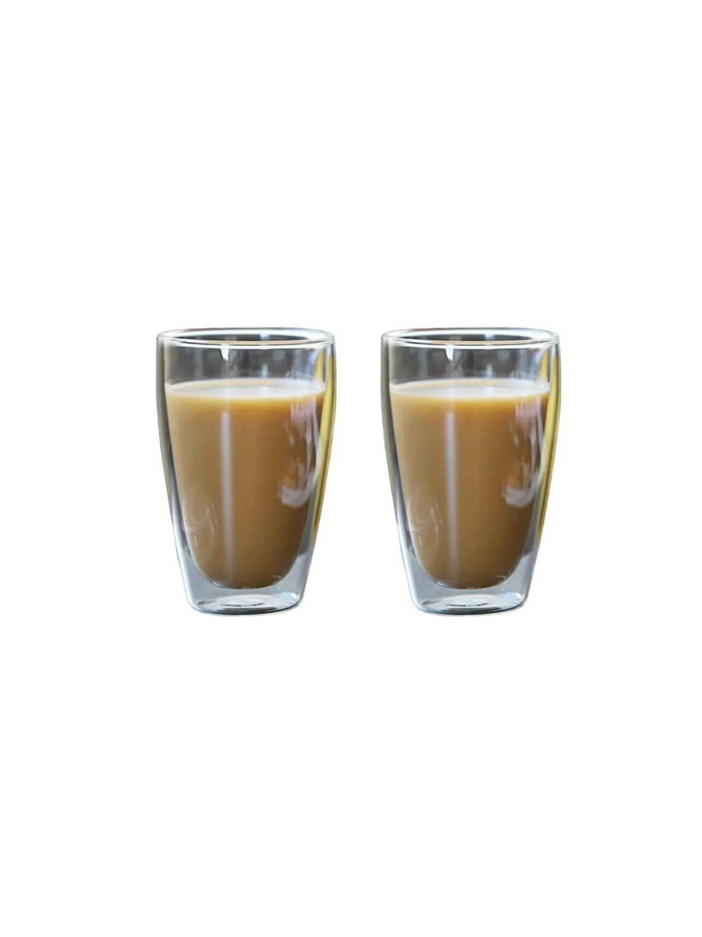 Renksiz Çift Cidarlı Uzun Bardak 400 ml Su Meşrubat Nescafe Latte Bardağı 2 Adet - 2258-1