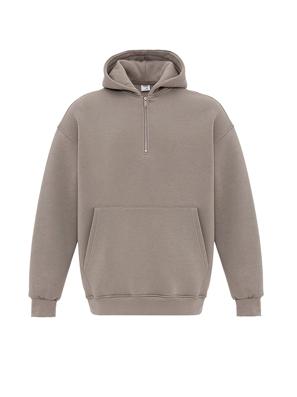 VAMOSCLO Vizon Basic Oversize Fermuar Detaylı Kapüşonlu Erkek Sweatshirt