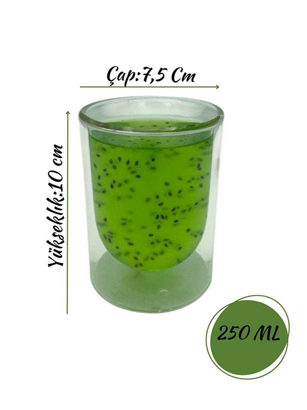 Renksiz Çift Cidarlı Cam 250 ml Bardak Seti 2 Adet 2127-1