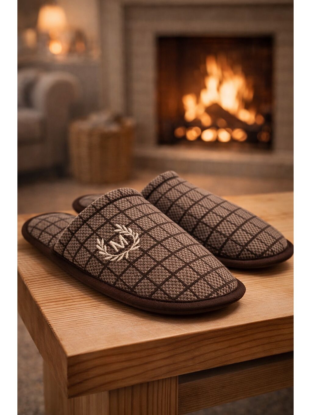 Lacivert 2'Lİ Paket Motif Erkek Terlik Ev Terliği-2