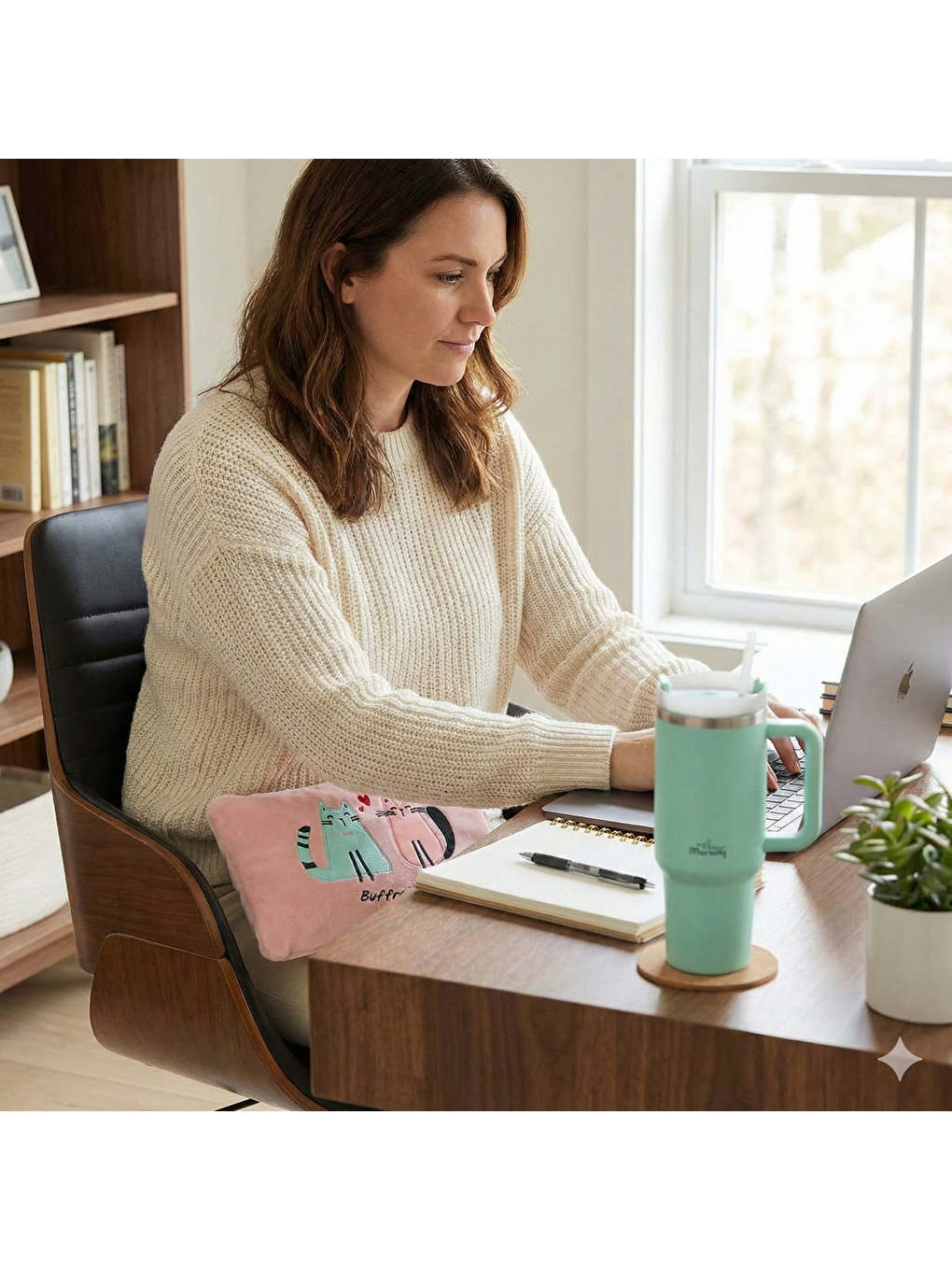 Turkuaz Vaha 1200 Ml Çelik Termos, Su Yeşili & Biggdesign Cats Elektrikli Sıcak Su Torbası Seti-1