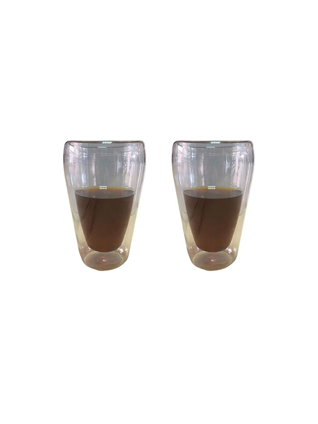 Renksiz Çift Cidarlı Uzun Bardak 400 ml Su Meşrubat Nescafe Latte Bardağı 2 Adet - 2258-2