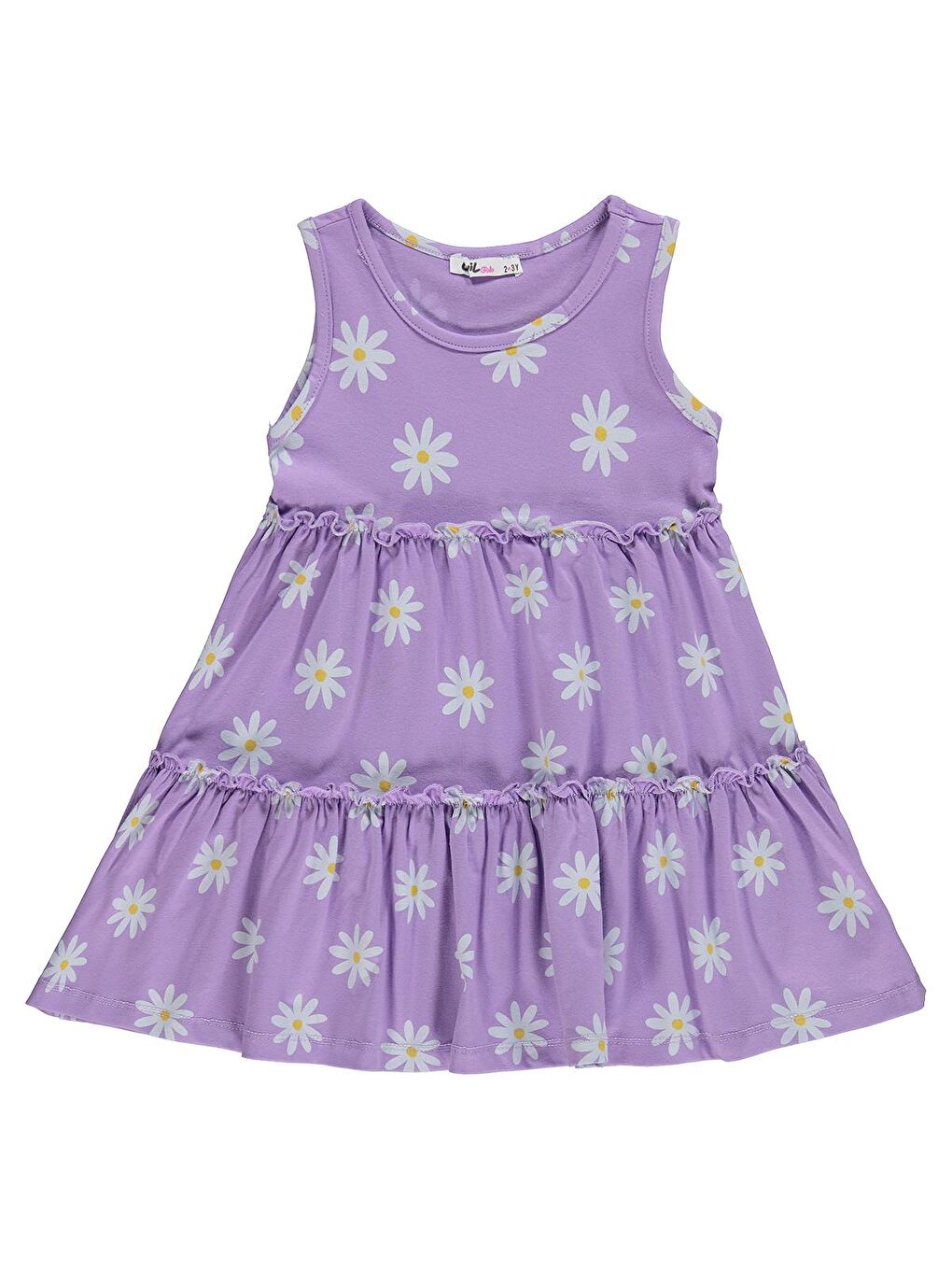 Girls Papatya Desenli 2-5 Yaş Elbise - Lila