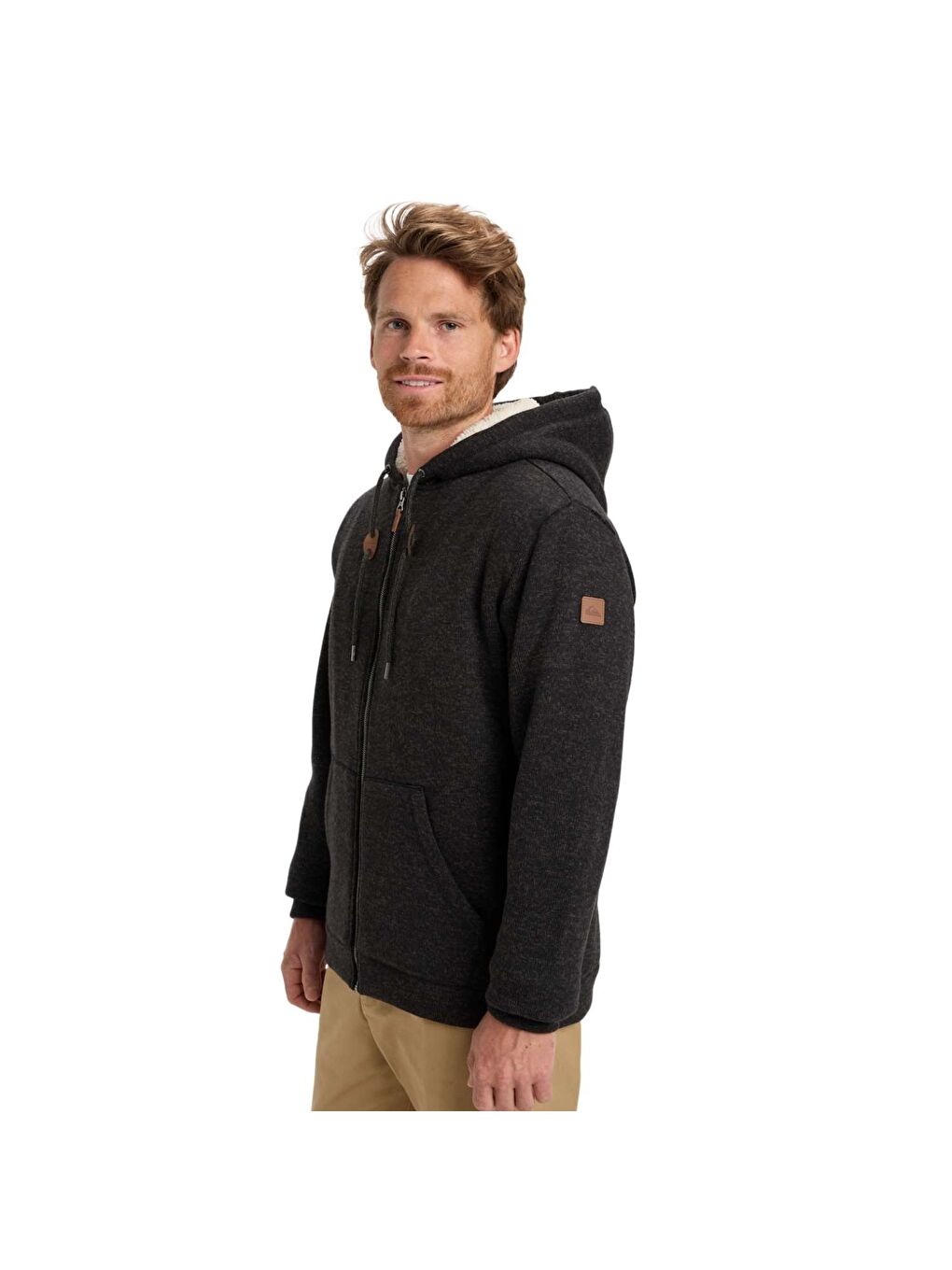 Keller Sherpa Erkek Siyah Fermuarlı Sweatshirt-1