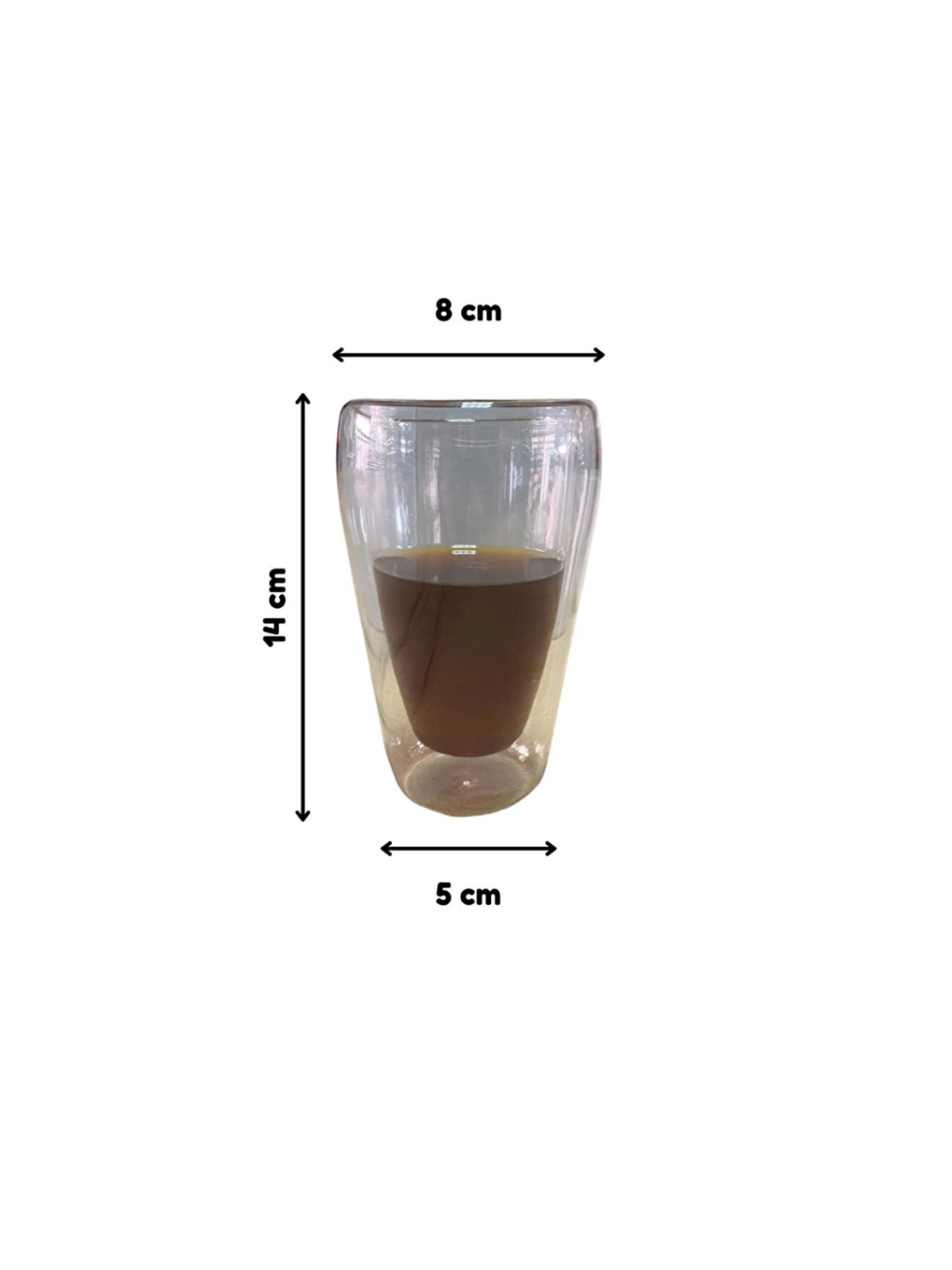 Renksiz Çift Cidarlı Uzun Bardak 400 ml Su Meşrubat Nescafe Latte Bardağı 2 Adet - 2258-3