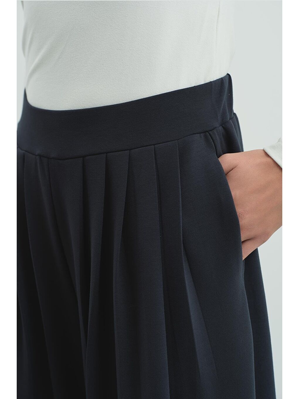 Gri Pure Touch Pileli Bol Pantolon Cc7006 Füme-1