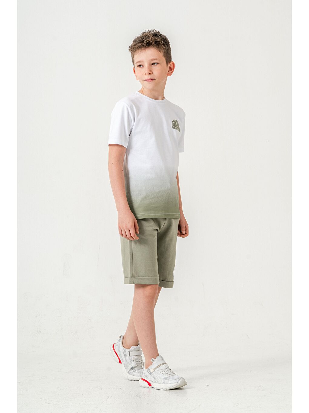 Yeşil Born The Skate Baskılı  Erkek Çocuk Şort - Tişört Takımı-3