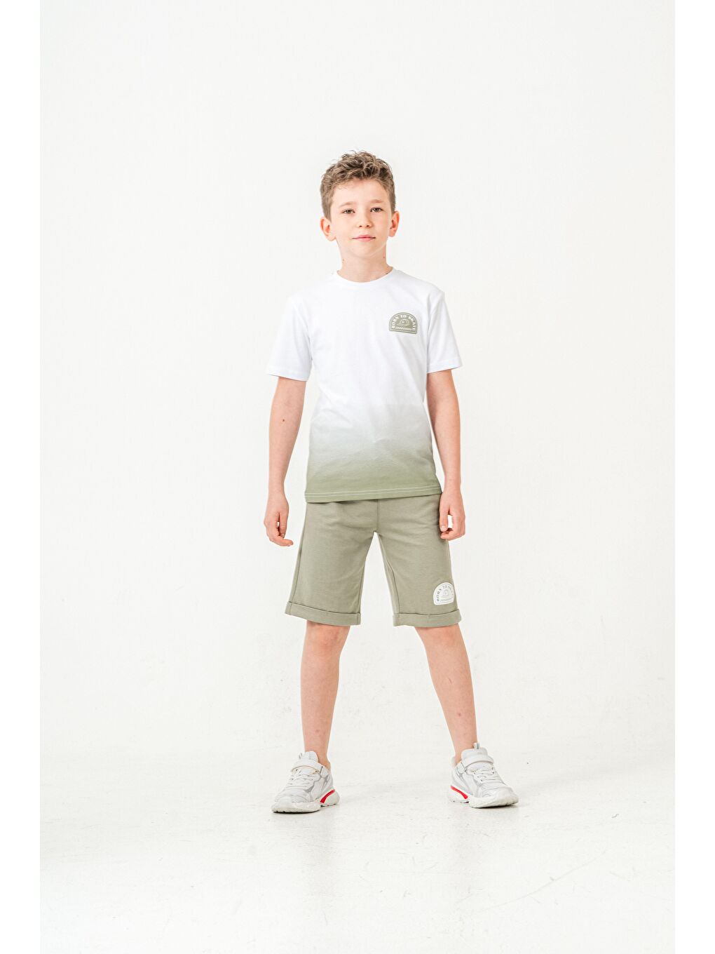 Yeşil Born The Skate Baskılı  Erkek Çocuk Şort - Tişört Takımı-4