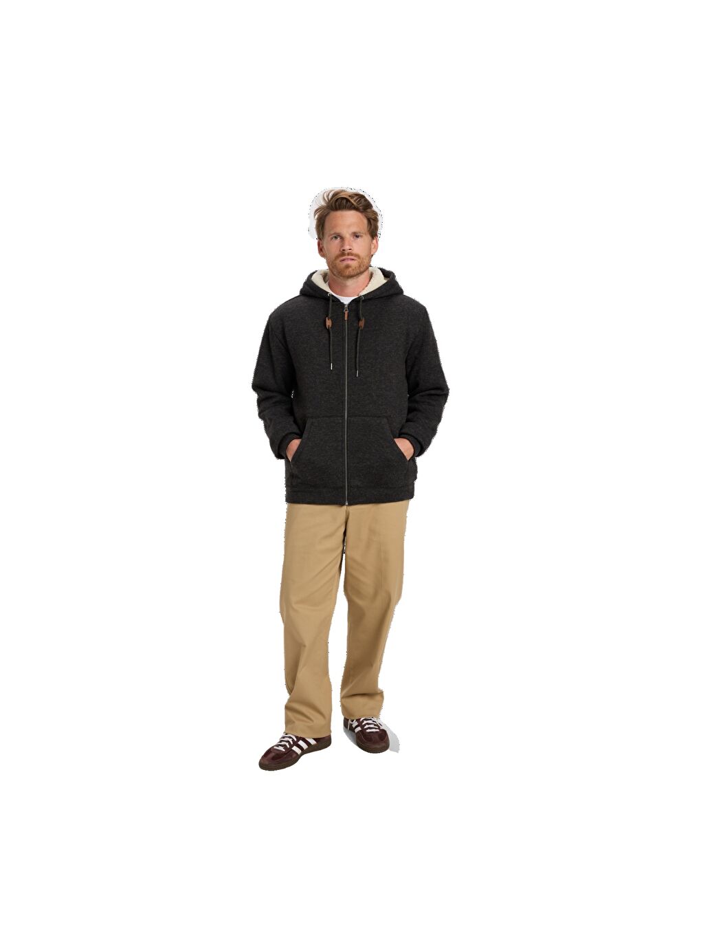 Keller Sherpa Erkek Siyah Fermuarlı Sweatshirt-3