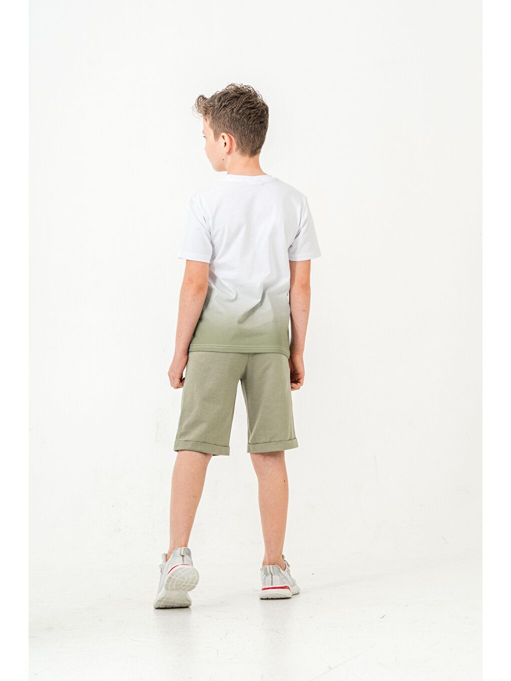 Yeşil Born The Skate Baskılı  Erkek Çocuk Şort - Tişört Takımı-5