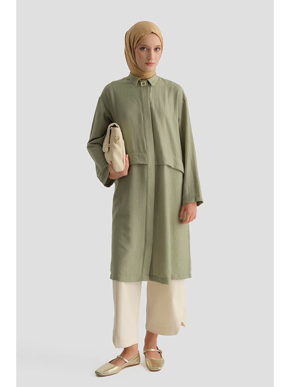 Aller Detaylı Tunik Haki