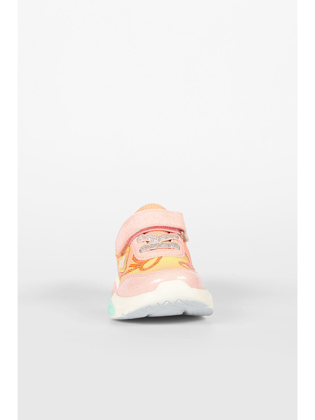 Pembe Lemna Işıklı Kız Bebek Pudra Spor Ayakkabı-7