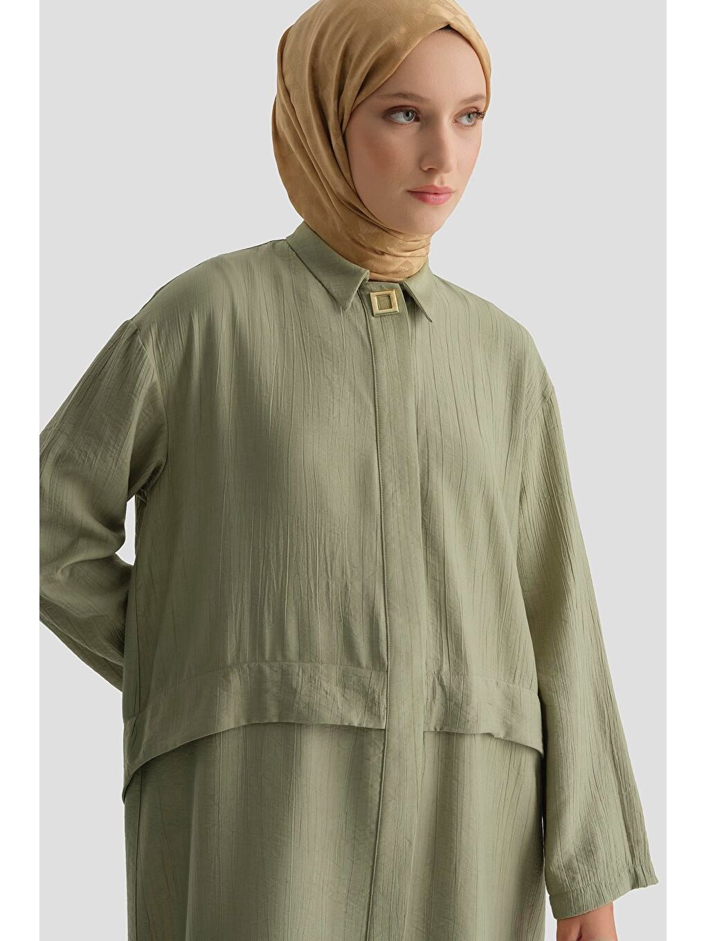Aller Detaylı Tunik Haki-2