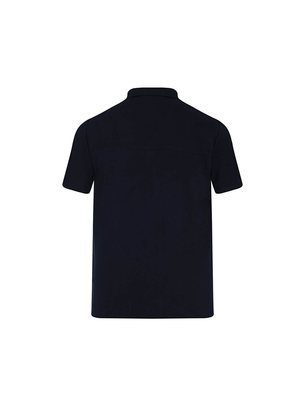 Lacivert Regular Fit Apaş Yaka Keten Gömlek-2