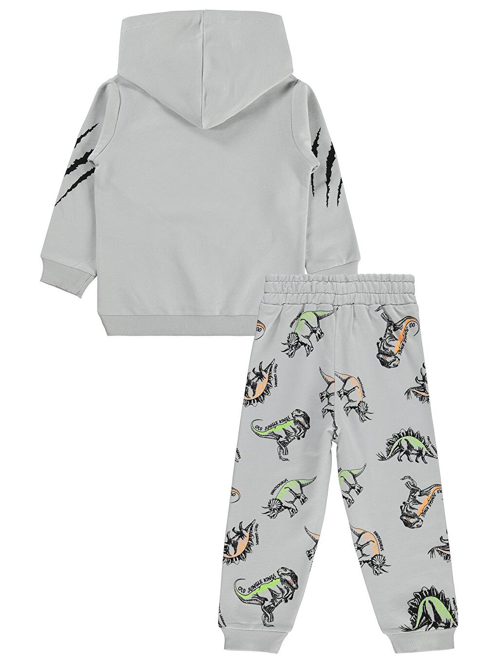 Gri Boys Kapüşonlu 63 Baskılı 2-5 Yaş Eşofman Takımı-2