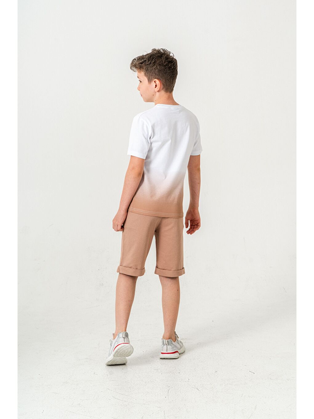 Bej Born The Skate Baskılı  Erkek Çocuk Şort - Tişört Takımı-6