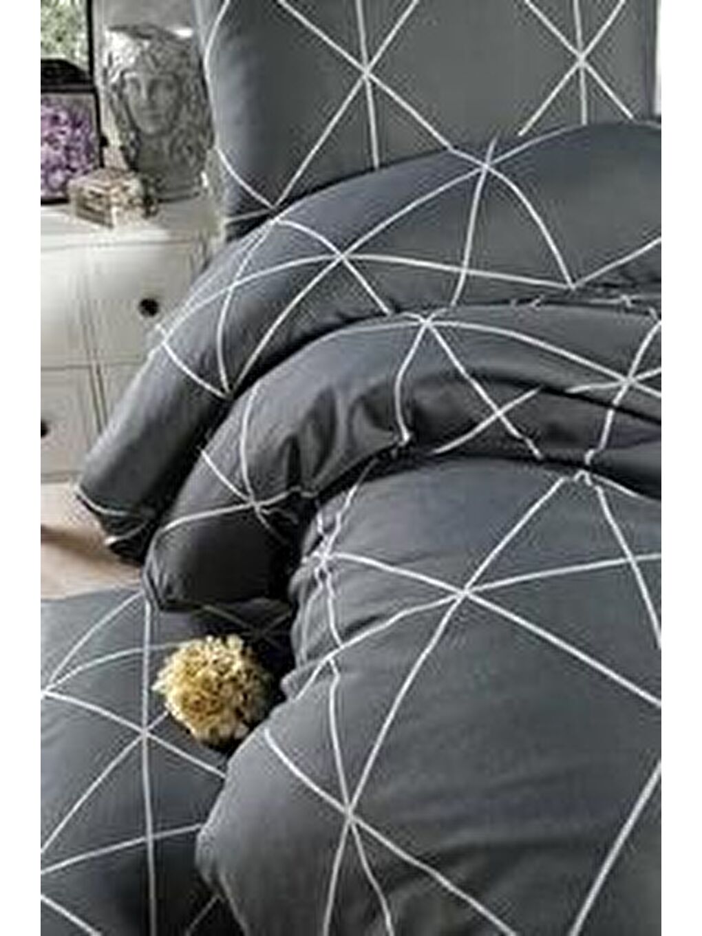 Gri King Size Pandora Nevresim Takımı 220x240 cm-1