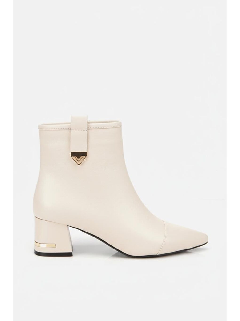 Kahverengi Kadın Kemik Tokalı Topuk Detaylı Topuklu Bot