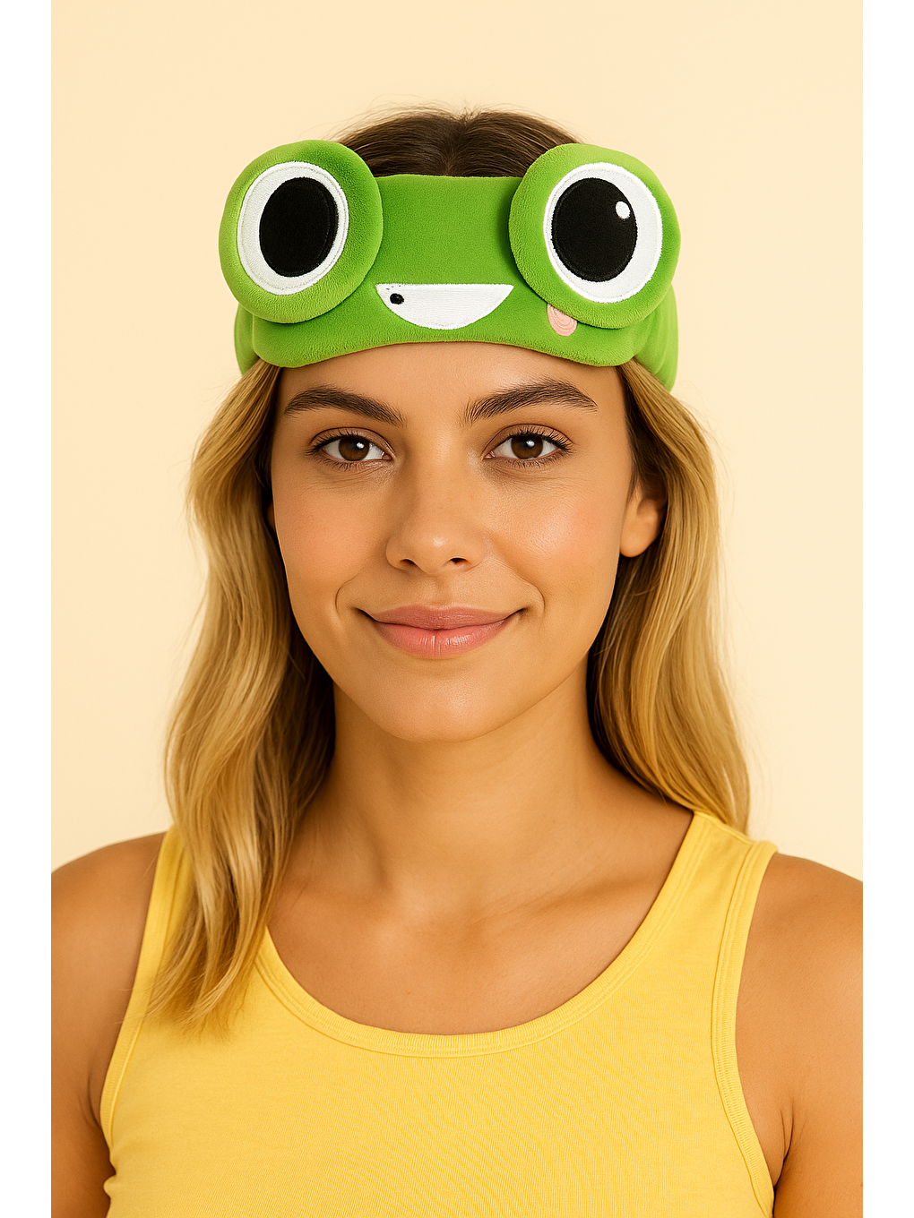 Karışık Kurbağa Desenli Göz Uyku Bandı