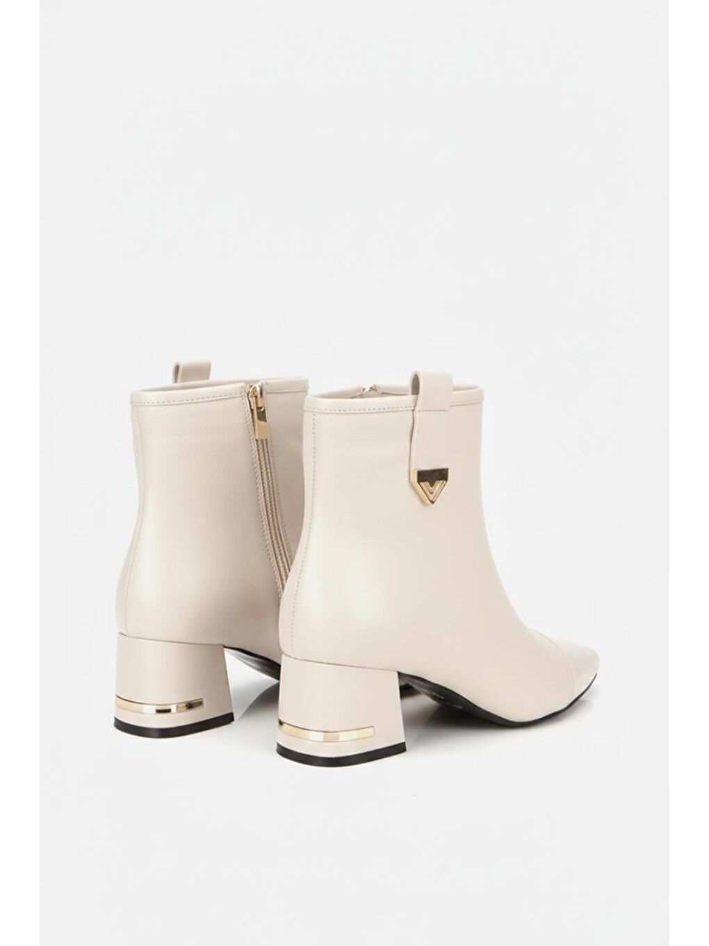 Kahverengi Kadın Kemik Tokalı Topuk Detaylı Topuklu Bot-3