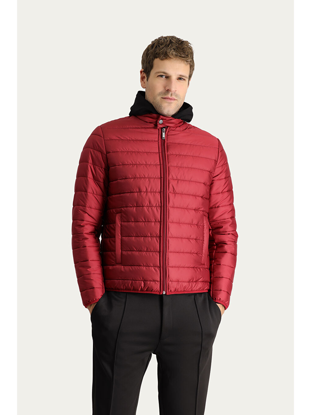 Kırmızı Kapitone Spor Mont-2