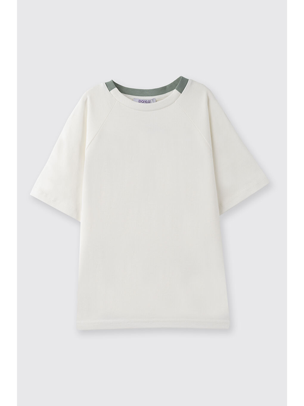 Erkek Çocuk Kısa Kollu Yaka Detaylı Ekru Tişört-4