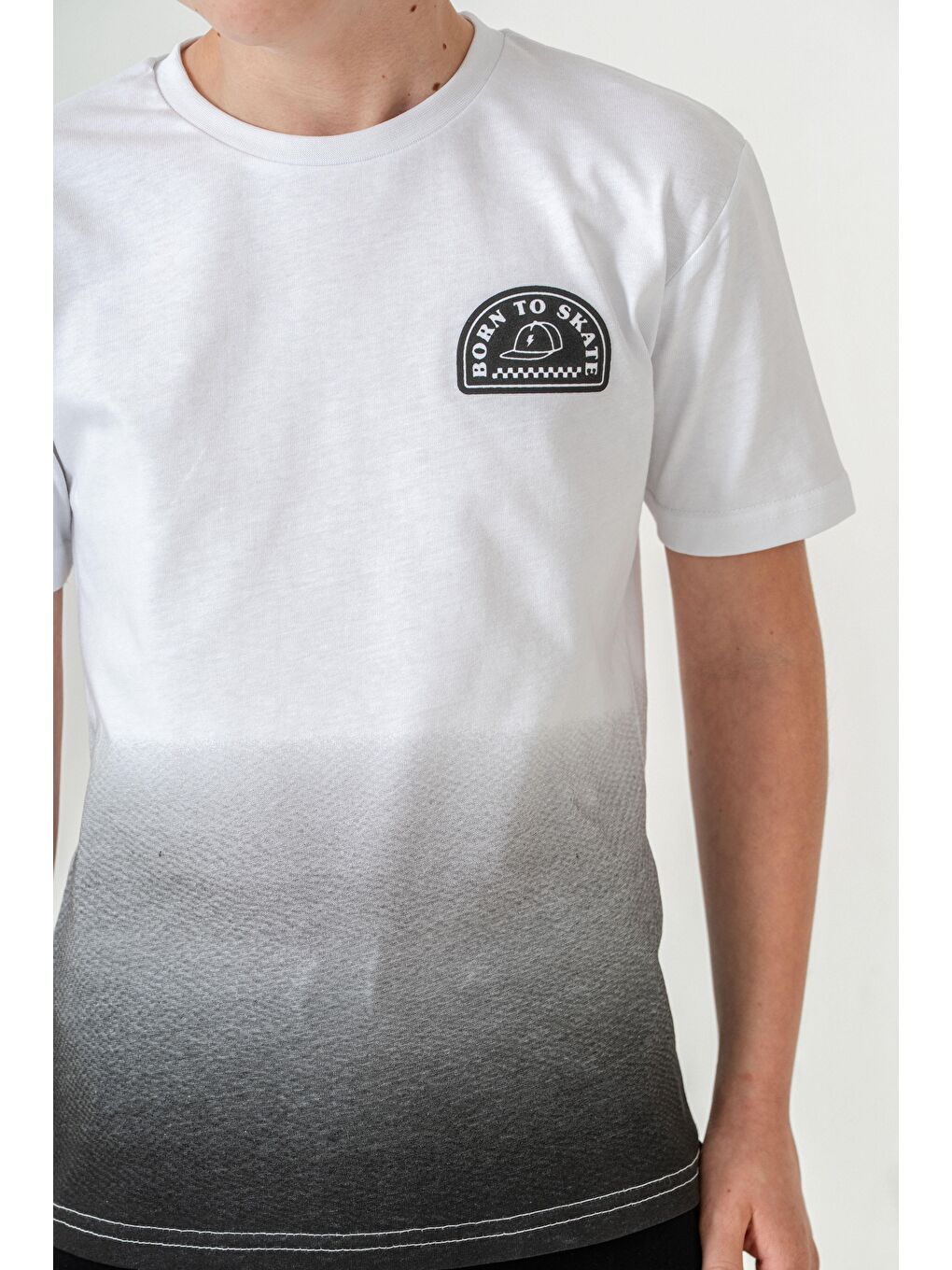 Siyah Born The Skate Baskılı  Erkek Çocuk Şort - Tişört Takımı-5