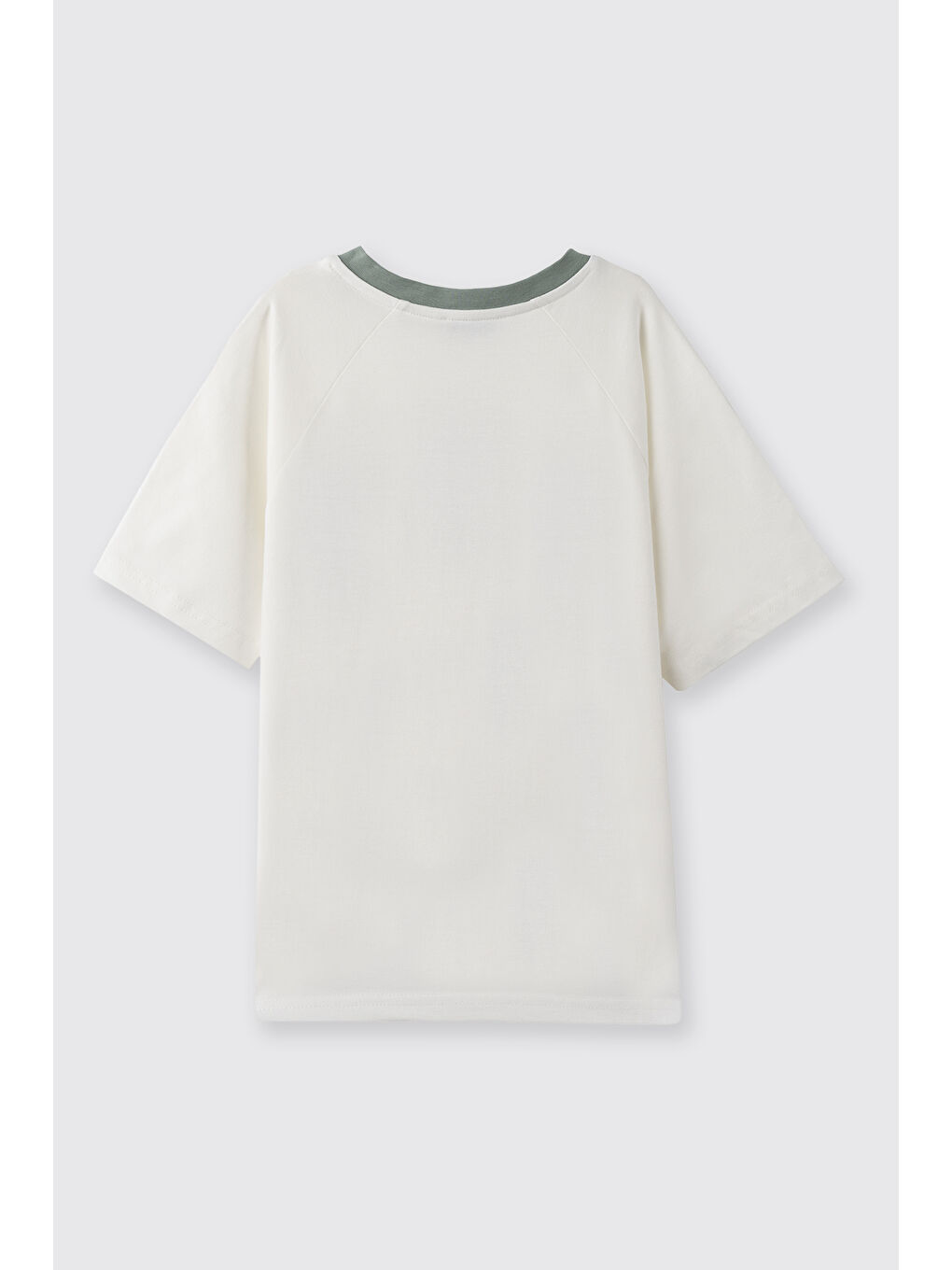 Erkek Çocuk Kısa Kollu Yaka Detaylı Ekru Tişört-5