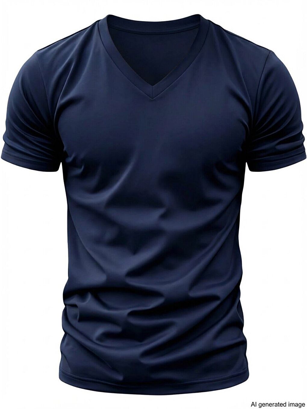 Lacivert Erkek %100 Pamuk V Yaka Slim Fit Dar Kesim Tişört