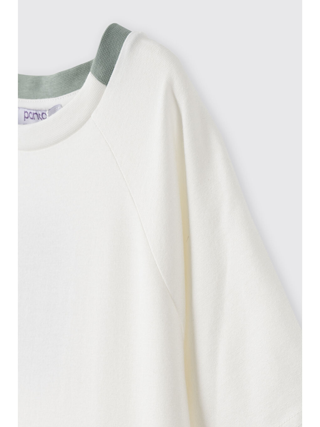 Erkek Çocuk Kısa Kollu Yaka Detaylı Ekru Tişört-6