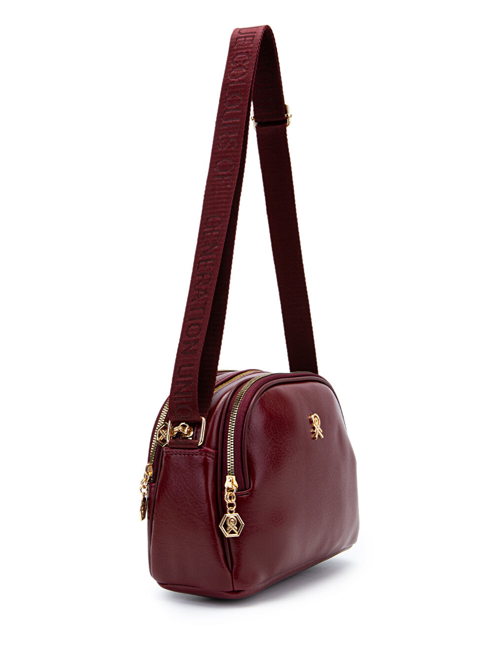 Fermuarlı Çok Göz Willson Kadın Çapraz Çanta Bordo-1