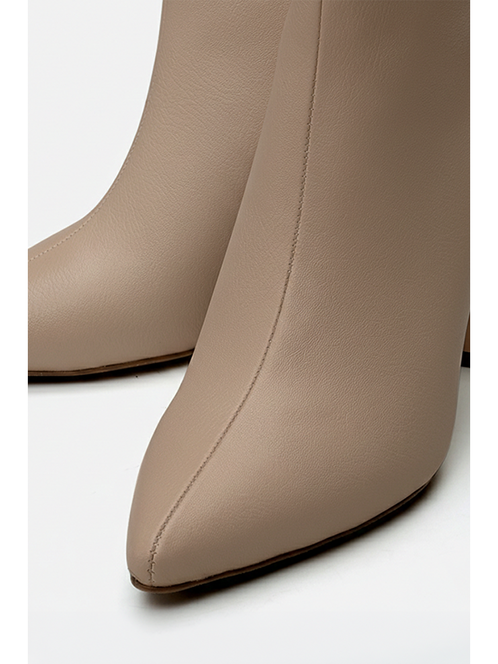Kadın Bej Tokalı Topuk Detaylı Topuklu Bot-2