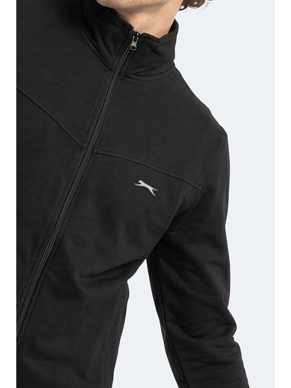 Boost Gear Erkek Fermuarlı Dik Yaka Cepli Siyah Eşofman Takımı-1