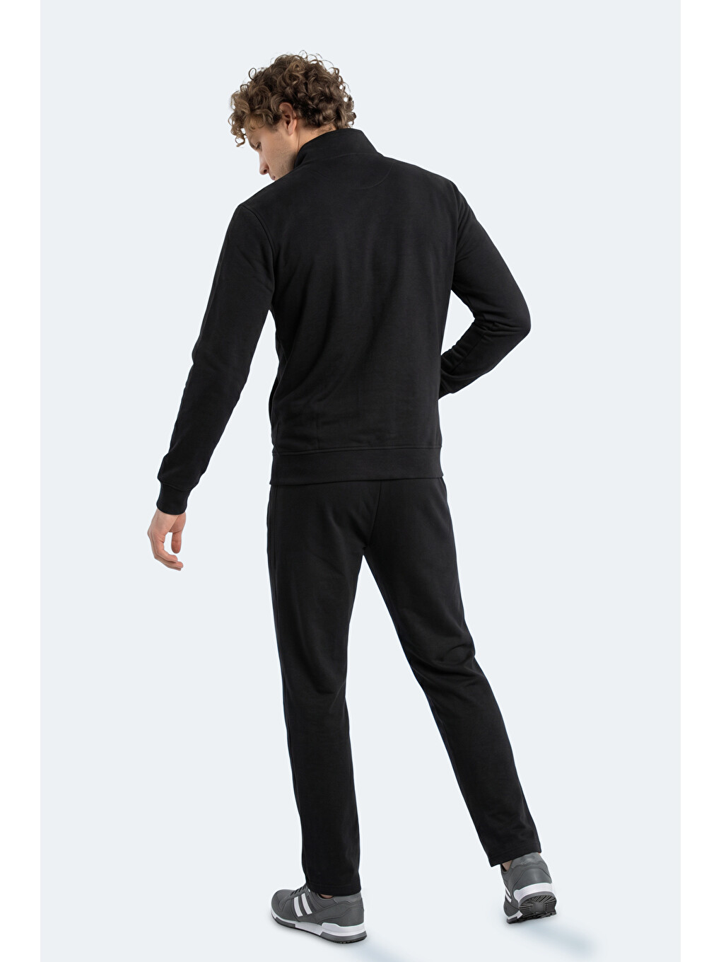 Boost Gear Erkek Fermuarlı Dik Yaka Cepli Siyah Eşofman Takımı-4