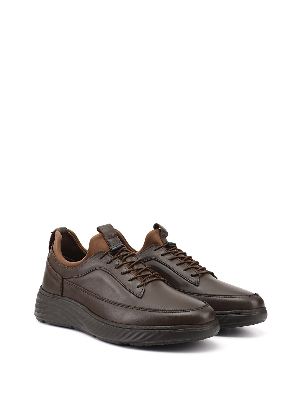 Kahverengi Erkek KAHVERENGİ Bağcıklı Hakiki Deri Sneaker-1