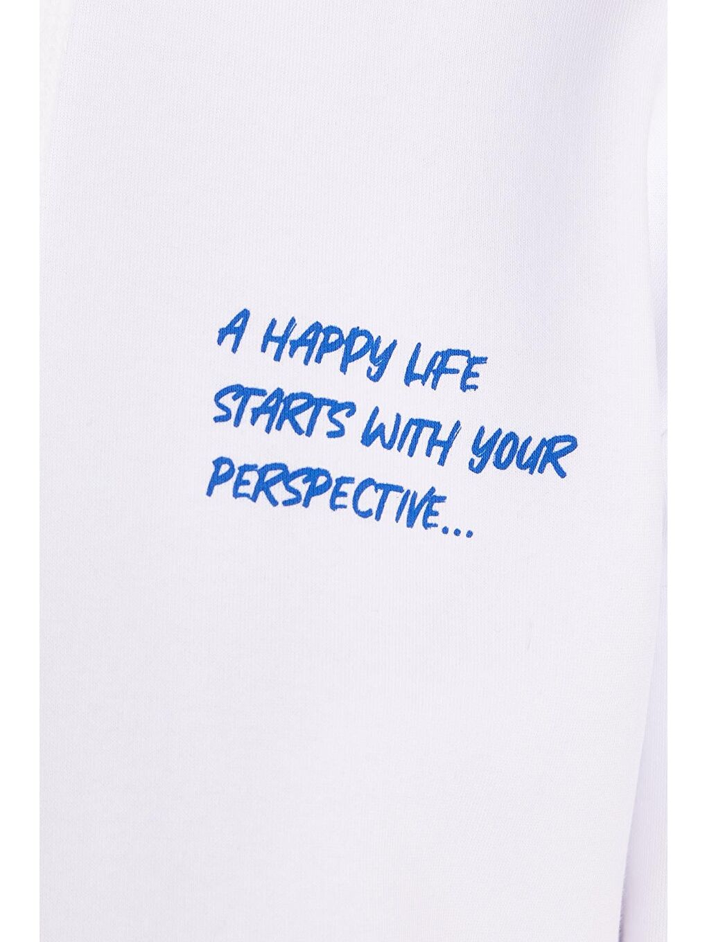 Kadın Oversize Geniş Kesim Pamuklu Yumuşak Dokulu İçi Polarlı Baskılı Beyaz Kapüşonlu Sweatshirt-5