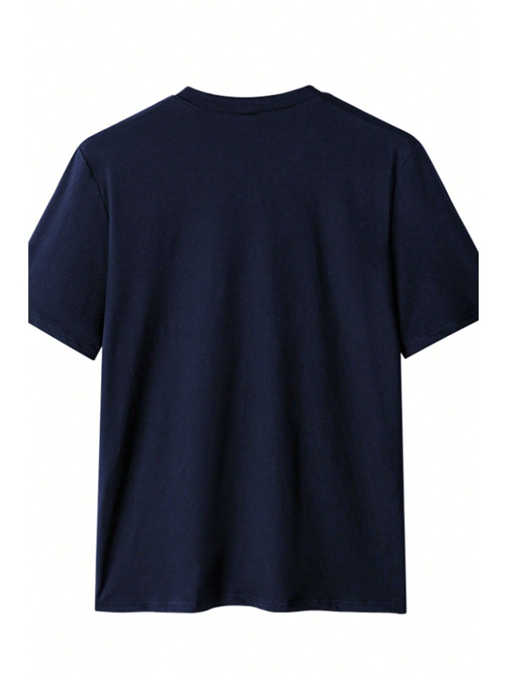 Lacivert Erkek %100 Pamuk V Yaka Slim Fit Dar Kesim Tişört-2