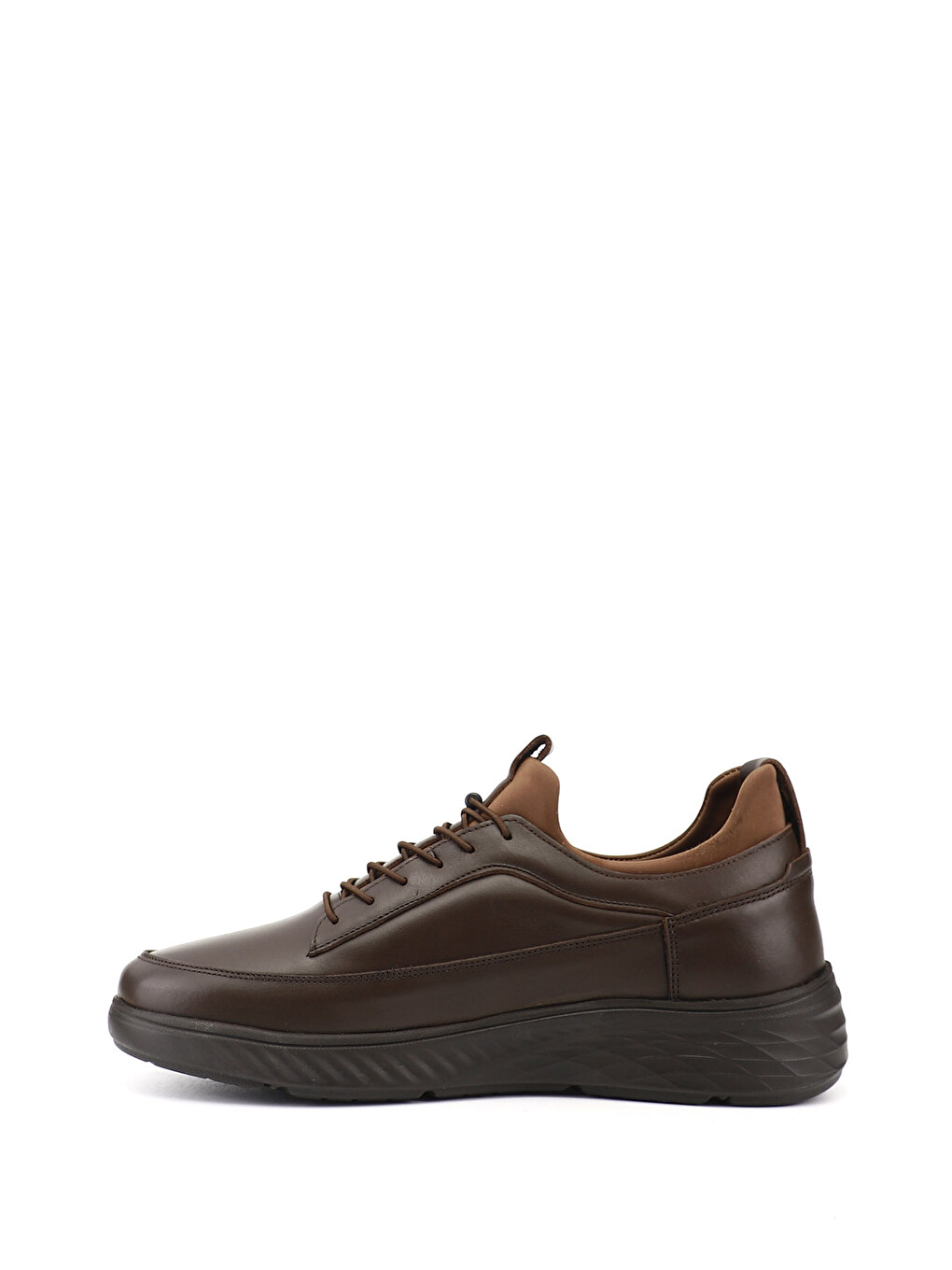 Kahverengi Erkek KAHVERENGİ Bağcıklı Hakiki Deri Sneaker-3