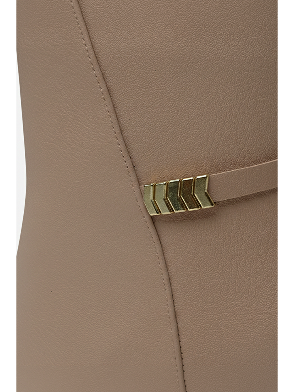 Kadın Bej Tokalı Topuk Detaylı Topuklu Bot-4